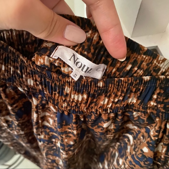 NOUL Brown Patterned Art Deco Elastic Waist Pants - Picture 3 of 7